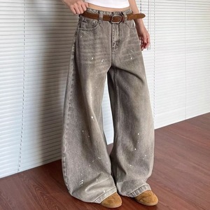Jeans Casual da Donna Personalizzati Stile Retrò a Gamba Larga <span class=keywords><strong>con</strong></span> Tasche Grandi - Product Image 5