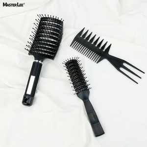 Masterlee Vente directe d'usine <span class=keywords><strong>Kit</strong></span> d'habillage <span class=keywords><strong>Haie</strong></span> Peignes à côtes en poils de sanglier Brosse à cheveux de massage à l'huile Série de peignes de coupe de cheveux - Product Image 1