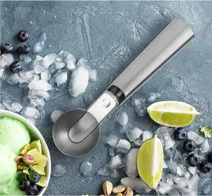 Mutfak aletleri paslanmaz çelik ağır Metal dondurma kepçe dondurma Scooper buz kaşık bulaşık makinesi güvenli