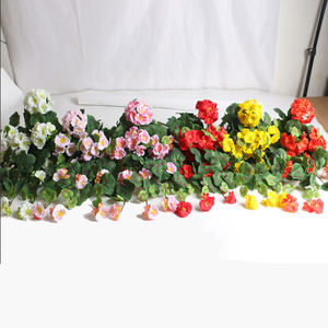 Colgante 9/12 tenedores artificiales Begonia ramo de flores de seda con hojas Faux geranio flores planta para decoración de fiesta de boda - Product Image 1