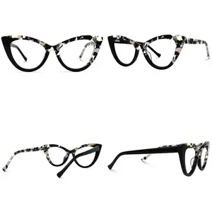 Fashion Wesee Black Blue Tortoise Green Red Cat Eye Acetate Eyeglasses Frames Acetate Frame Wholesale Optical Glasses