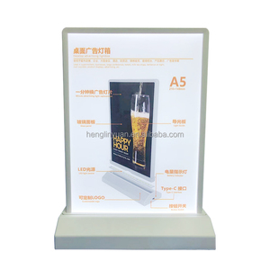 Desktop Oplaadbare Beweegbare Draadloze Lichtbak <span class=keywords><strong>A5</strong></span> Dubbelzijdige Lichtbak Magnetische Lichtgevende Reclameborden - Product Image 3