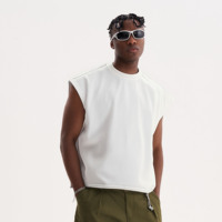 Débardeur Homme Coupe Boxy Courte en Coton Côtelé à Séchage Rapide avec Logo Personnalisé – Idéal Sport & Gym – Été