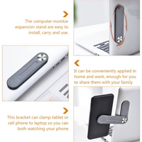 Clip de montage latéral réglable pour ordinateur portable Accessoires d'extension d'ordinateur avec support de téléphone portable magnétique pour une utilisation de bureau