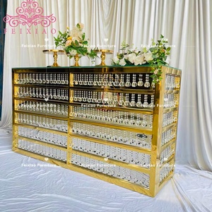 Furnitur <span class=keywords><strong>Bar</strong></span> baja tahan karat Modern Mini, Meja <span class=keywords><strong>bar</strong></span> desain konter meja kristal <span class=keywords><strong>bar</strong></span> dengan kristal gantung - Product Image 5