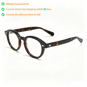 <span class=keywords><strong>Gafas</strong></span> Estilo <span class=keywords><strong>Johnny</strong></span> <span class=keywords><strong>Depp</strong></span> para Hombre <span class=keywords><strong>con</strong></span> Filtro de Luz Azul Montura de Acetato Lentes Transparentes de Marca de Diseñador para Ordenador Redondas Masculinas - Product Image 1