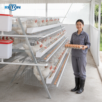 Nouvelle cage à poules pondeuses en A, galvanisée à chaud Q235, avec alimentation automatique et collecte des œufs, équipement avicole 3-4 niveaux