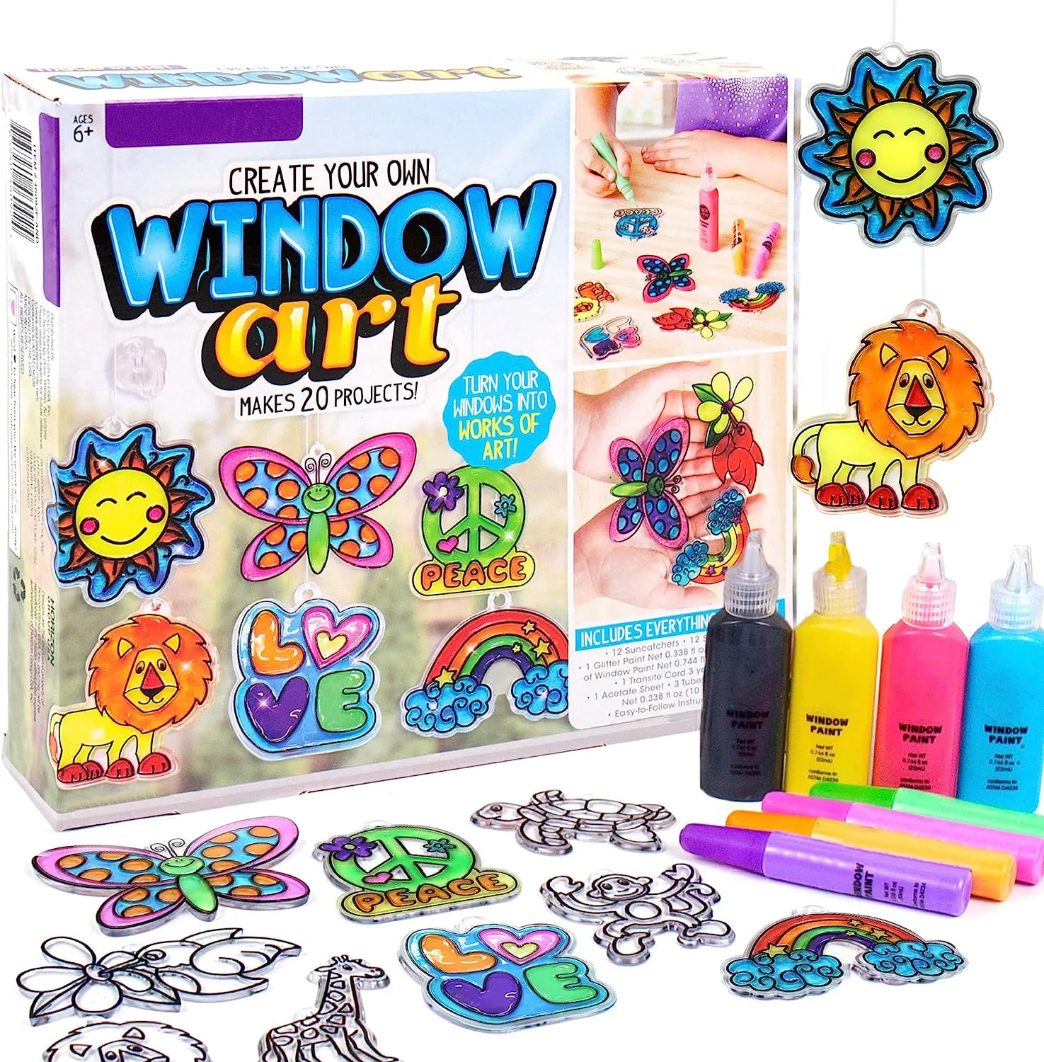 Fun Staycation Activity or Birthday Party Idea Arts and Craft Kits kids window art paint