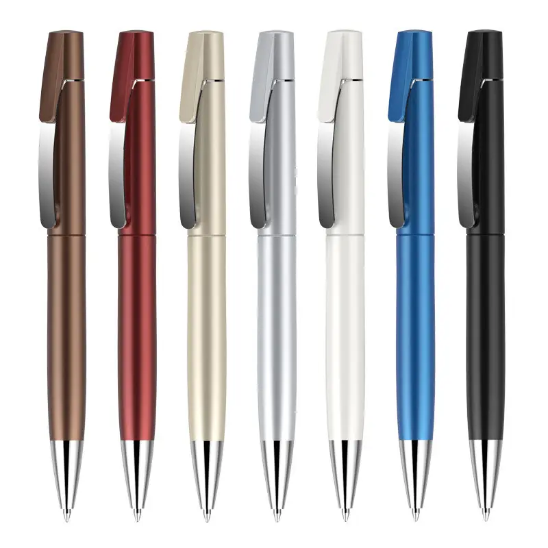 Yüksek kalite özel baskılı Logo ofis ve okul için 1.0mm yazma tükenmez kalem Premium promosyon teklif