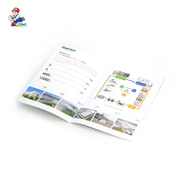 Catalogue de produits d'équipements industriels avec logo personnalisé, livre imprimé offset agrafé à cheval avec papier kraft, taille et forme personnalisées