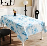 Nappe de table florale de luxe en PU, tailles personnalisables, motifs imprimés, imperméable, anti-taches, torchon de protection minimaliste pour la maison