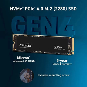 Crucial P3 Plus NVMe M.2 2280 SSD PCIe Gen4 3D NAND Disco duro interno de estado sólido para escritorio 500GB 1TB 2TB 4TB 5000 MB/s - Product Image 5