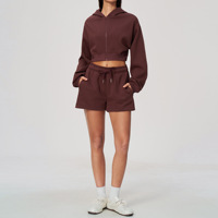 Ensemble de survêtement sportif 2 pièces pour femme SIYUAI, hiver, anti-transpiration, coupe-vent, réversible, grande taille, sweat à capuche zippé et short
