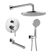 Pas cher à l'intérieur du mur ensemble 4 voies construit salle de bain robinets cachés robinets mitigeur de douche dissimulé