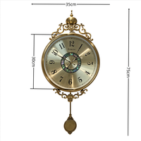 Jam Dinding Antik Eropa dengan Pendulum, Dial MOP, Mahkota Terukir, Hening, Klasik, Dekorasi Rumah untuk Villa dan Ruang Tamu