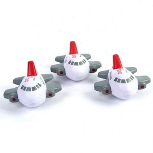Balle anti-stress en PU souple en forme d'avion avec logo personnalisé pour cadeaux promotionnels - Product Image 1