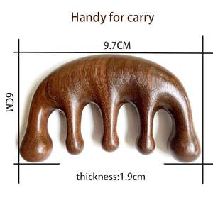 Luma özel toptan en doğal yeşil Sandal derisi tarak kafa masaj Sandal ahşap saç tarağı kadınlar için - Product Image 2