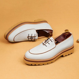 White Classic Oxford Dress <b>Shoes</b> Men Round Toe Genuine Leather Lace-up <b>Height</b> <b>Increasing</b> Wedding Business Casual All Seasons - Product Image 4
