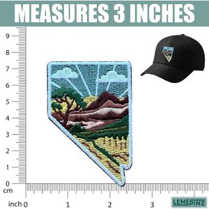Patch brodé personnalisé avec carte du Nevada, 3 pouces, à coudre ou à repasser, applique en tissu pour voyage, cadeaux - Product Image 3
