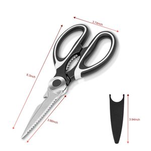 Ciseaux de cuisine de qualité industrielle robuste, manche en plastique, lavables au lave-vaisselle, ciseaux multi-usages à bord lisse en acier inoxydable - Product Image 5