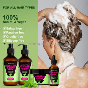 Etiqueta privada Orgánico Natural Anti Pérdida de cabello Biotina Romero Menta Mascarilla para el crecimiento del cabello Champú y acondicionador Productos para el cuidado - Product Image 5