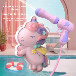Pistolet à eau électrique en forme de camion de pompiers de dessin animé pour enfants, sac à dos en plastique, jouet de plage, jeu d'eau d'été, vente en gros - Product Image 4