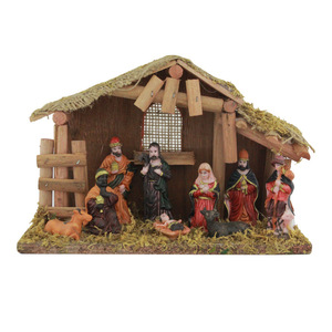 Pesebre <span class=keywords><strong>de</strong></span> 25cm, pesebre navideño, figuras <span class=keywords><strong>de</strong></span> escena <span class=keywords><strong>de</strong></span> la Natividad, <span class=keywords><strong>casa</strong></span> <span class=keywords><strong>de</strong></span> madera católica, juego <span class=keywords><strong>de</strong></span> comedero <span class=keywords><strong>de</strong></span> caballo <span class=keywords><strong>de</strong></span> <span class=keywords><strong>nacimiento</strong></span> <span class=keywords><strong>de</strong></span> hijo pintado en resina - Product Image 1