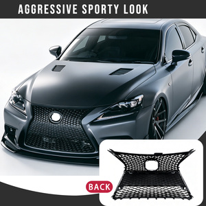Calandre supérieure de pare-chocs avant noir brillant et chromé style F-Sport en nid d'abeille pour Lexus IS250 IS350 2011 2012 2013 <span class=keywords><strong>2IS</strong></span> - Product Image 5