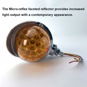 Nueva Luz de señal de giro de sandía de 36 LED de doble cara con visera cromada, lámpara de camión LED de revolución de doble color auxiliar de <span class=keywords><strong>7</strong></span> pulgadas - Product Image 3