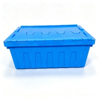 Conteneur de stockage agricole en plastique empilable avec couvercle intégré, bac de stockage d'entrepôt, caisse de transport en plastique