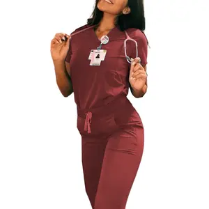 Peeling Uniform für Arzt medizinische sexy Dame Arzt Peelings schrubbt mein Logo Pflege krankenhaus Uniformen