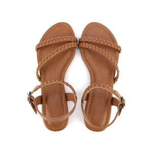 Sandalias Planas Modernas y Sexys para Mujer, Sandalias de Verano con Punta Abierta, Sandalias de Tiras Trenzadas - Product Image 1