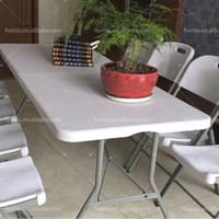 Table pliante en acier avec plateau en verre trempé de 72 pouces (180 cm) et chaise en plastique pour mariage, banquet, salle à manger, hôtel - Étanche