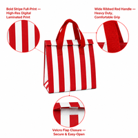Sac isotherme pliable en non-tissé à rayures personnalisées, écologique, réutilisable, pour cadeaux, supermarché, vacances