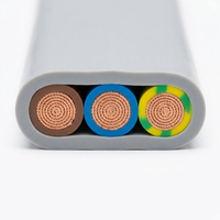 Câble électrique plat rectangulaire Purorigin 300V 4AWG BVVB 3 conducteurs en cuivre, gaine isolante en PVC, norme IEC pour applications électriques domestiques