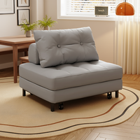 Sofá Cama de Tela Estilo Crema Moderno y Simple, Todo en Uno, para Espacios Pequeños, Apartamentos, Muebles Reclinables para el Hogar