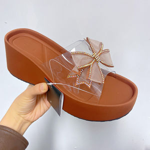 Sandales Mule Compensées Babouches ZA pour Femme à <span class=keywords><strong>Talon</strong></span> Haut, Plateforme et Semelle Épaisse, Bande Transparente - Product Image 3