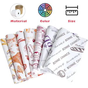 Custom Sandwich Wrapping Paper With Logo Printing, Biodegradable Food Wax Paper Sheets, Food Wrapping Paper Package