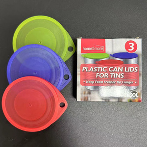 Home More Plastic Can Lids For Tins 3 Pack Round Clip On Food Storage Freshness Preservation Kitchen Use - Product Image 1
