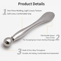 Spatule cosmétique en alliage de zinc avec logo personnalisé, applicateur de crème pour les yeux, outil de massage sous les yeux en métal pour les marques de soins de la peau