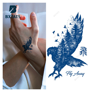 BXTAT GZ223to228 semipermanente azul Genipa jugo tatuajes papel geométrico <span class=keywords><strong>Lobo</strong></span> tiburón estrellas Luna señora diseños de <span class=keywords><strong>flores</strong></span> - Product Image 1