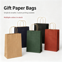 Sac cadeau en papier kraft coloré avec poignée torsadée, logo personnalisé, sac de shopping en papier kraft recyclable pour l'emballage de boutiques de détail