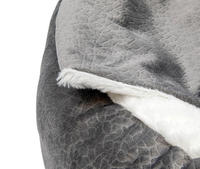 Lit pour animaux de compagnie semi-fermé DO, en similicuir et peluche courte, sac de couchage pour chat, style grotte, nid douillet pour chat, coussin de repos chaud pour l'hiver