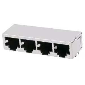Jack Perempuan Ethernet Arj14a-series 100 Base-t Tanpa Konektor RJ45 1X4 LED