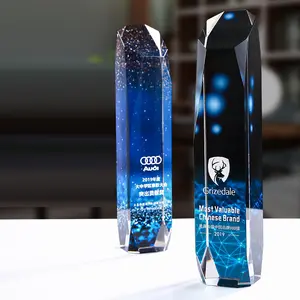Trofeo di cristallo d'onore stampabile a colori personalizzabile di fascia alta collezione di premi per eventi creativi souvenir decorazione della casa trofeo