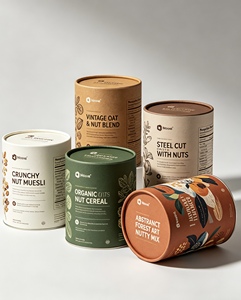 Tubo de Papel Texturizado Premium Personalizado para Almacenamiento de Aperitivos Secos y Frutos Secos - Product Image 4