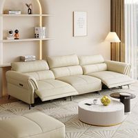 Ensemble de canapés inclinables ATUNUS en cuir pleine fleur, modernes et confortables, fonctionnels et extensibles pour salon
