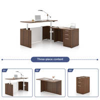 Bureau de direction en forme de L, table debout en bois, bureau réglable avec tiroirs, mobilier de bureau de luxe pour PDG, patron