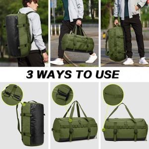 BSCI Factory Custom Large Capacity <b>55L</b> Waterproof Travel Duffel Bag Weekender Bag with Shoes Compartment Overnight <b>Backpack</b> - Product Image 4