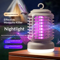 Nouvelle raquette électrique anti-moustiques 2-en-1 et piège UV photocatalytique rechargeable, lumière de nuit non toxique attirant les moustiques